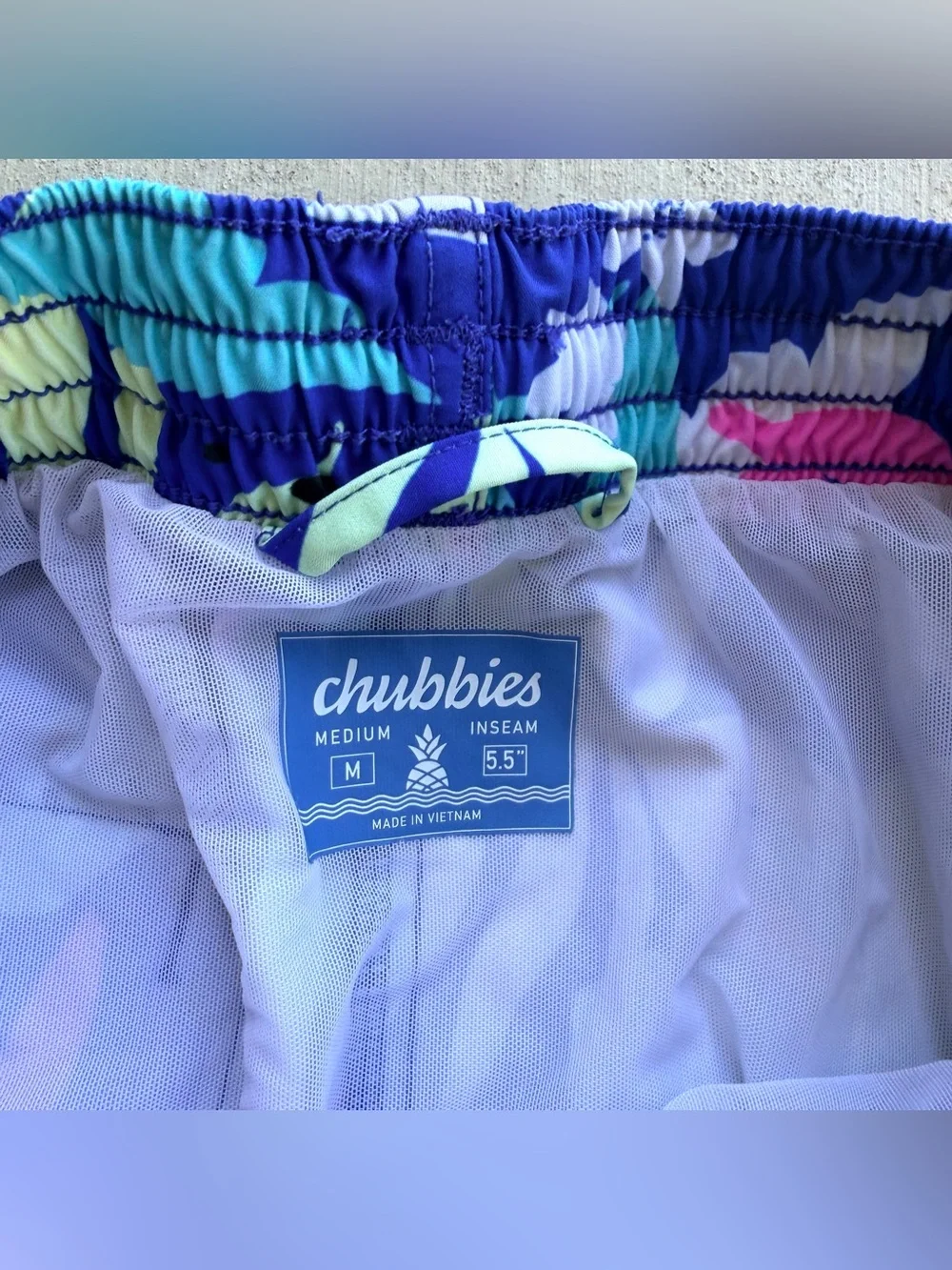 Chubbies Swim Trunks Floral All Over Print Size Small
